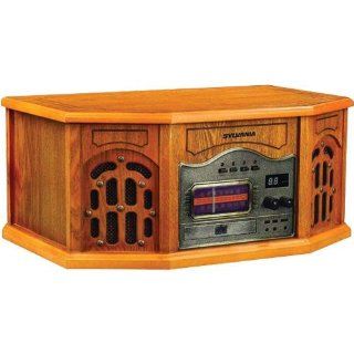 Sylvania SRCD823 Nostalgic Turntable/CD/Radio   Wood Cabinet: Musical Instruments