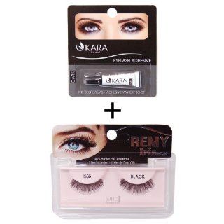 Iris ck Remy eyelash (#IS66 Black) with kara eyelash adhesive (dark) : Fake Eyelashes And Adhesives : Beauty