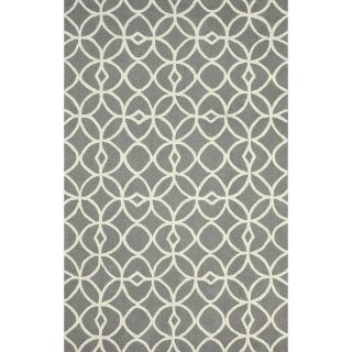 Nuloom Handmade Modern Circle Lattice Trellis Grey Rug (76 X 96)