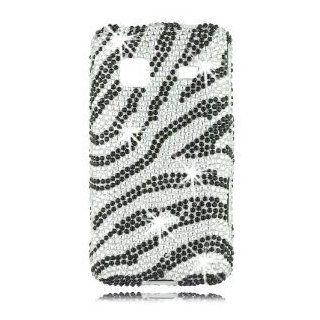 Samsung M820 Prevail Boost Mobile Phone Diamond Case (Design) Zebra Black & White + Clear Screen Protector + 1 Free Hello Kitty Neck Strap  randomly select: Cell Phones & Accessories