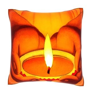 Custom Photo Factory Hands Holding Candle 18 inch Decorative Pillow Multi Size 18 x 18