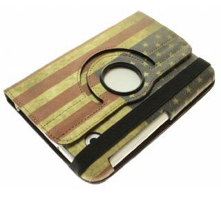 Angelseller XKM New Retro American Flag Pattern 360 Degree Rotating Vintage Leather Case With Credit Card / ID Slots Magnetic Flip Cover for Samsung Galaxy Tab 2 7.0 P3100: Cell Phones & Accessories