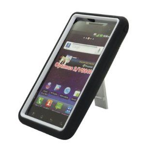 Aimo Wireless LGVS840PCMX008S Guerilla Armor Hybrid Case with Kickstand for LG Lucid VS840   Retail Packaging   Black/White: Cell Phones & Accessories