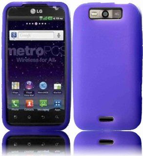 Dark Purple Silicone Jelly Skin Case Cover for LG Connect 4G MS840: Cell Phones & Accessories