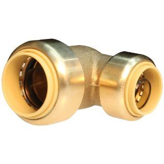 Push Connect PC LF843 3/4 Inch Push by 1/2 Inch Push, Lead Free Brass Push Fit Reducing Elbow   Pipe Fittings  