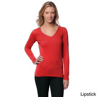 AtoZ A To Z Womens V neck Long Sleeve Top Red Size S (4  6)