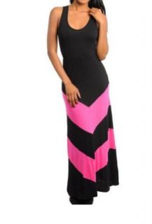 Fashion Forever Sexy Boho Chevron Zigzag 838pink Maxi Tank Dress Misses (S) at  Womens Clothing store