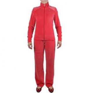 Puma Scuderini Ferrari Lifestyle Velour Track Suit   Rosso Corsa (Womens)   Large: Clothing