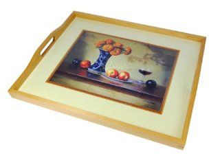 Bartelt Gallery Collection Serving Tray, Orange Marigold Design: Kitchen & Dining