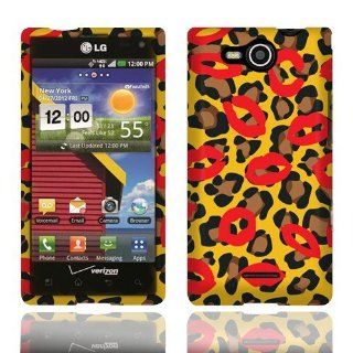 LG Lucid 4G VS840 Leopard Kisses Rubberized Cover: Cell Phones & Accessories