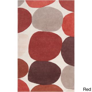Surya Carpet, Inc. Hand tufted Large Dot Geometric Area Rug (9 X 13) Red Size 9 x 13