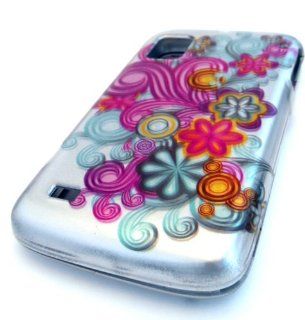 NEW ZTE N860 Warp Silver Teal Flower Carnival Design Gloss Smooth Case Skin Cover: Cell Phones & Accessories