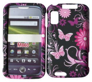 Pink Butterflies Motorola Atrix 4G MB860 AT&T Case Cover Hard Phone Case Snap on Cover Rubberized Touch Faceplates: Cell Phones & Accessories
