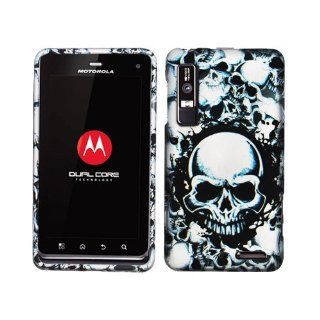 For Verizon Motorola Droid 3 Xt862 Accessory   White Skull Design Hard Case Proctor Cover + Lf Stylus Pen: Cell Phones & Accessories
