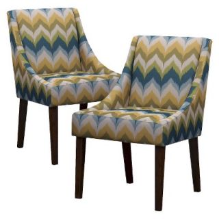 Skyline Dining Chair Set Griffin Dining Chair ZigZag   Green (Set of 2)