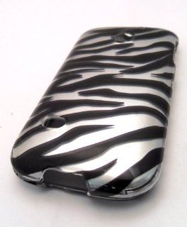 Straight Talk Huawei M865c Gloss Silver Zebra HARD Case Skin Cover Accessory Protector: Cell Phones & Accessories