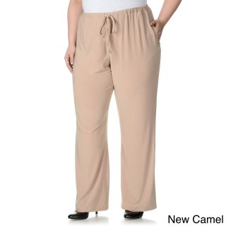 Lennie For Nina Leonard Lennie For Nina Leonard Womens Plus Size Drawstring Pull on Pants Beige Size 1X (14W : 16W)