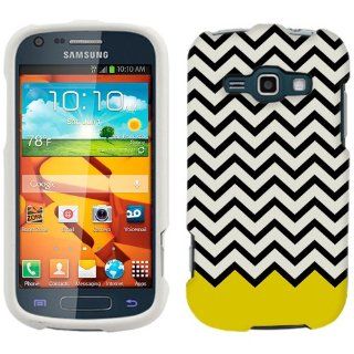 Samsung Galaxy Ring Chevron Black White Yellow Ribon Phone Case Cover: Cell Phones & Accessories