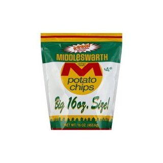 Middleswarth Chips, Regular, 16 Ounce (Pack of 2) : Potato Chips : Grocery & Gourmet Food