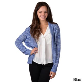 Journee Collection Journee Collection Womens Long Open Front Cardigan Blue Size L (12 : 14)