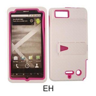 Motorola Droid X2 MB870 Jelly Hot Pink Skin White Snap Case Cover Snap On Hard Cell Phones & Accessories