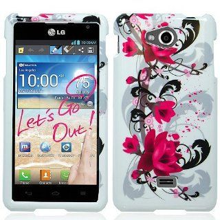 Pink White Flower Hard Cover Case for LG Spirit 4G MS870: Cell Phones & Accessories