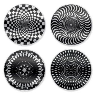 Kikkerland Moire Coaster in Black/White GC08 BW