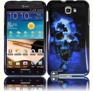Blue Black Skull Hard Cover Case for Samsung Galaxy Note N7000 SGH I717 SGH T879: Cell Phones & Accessories