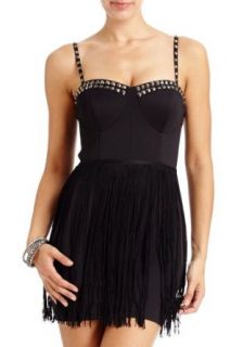 2B Kerry Fringe &Stud Dress 2b Night Dresses Blk xl at  Womens Clothing store