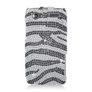 Eagle Cell PDMOTXT881F370 RingBling Brilliant Diamond Case for Motorola Electrify 2 XT881   Retail Packaging   Black/Siver Zebra Cell Phones & Accessories
