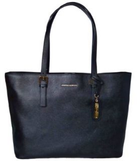 Cynthia Rowley Black Leather Tote Bag Purse: Clothing