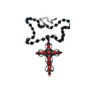 Cross Necklace ruby Austrian Crystal Women's Men's Spiritual Religious Jewelry: Pendants: Jewelry