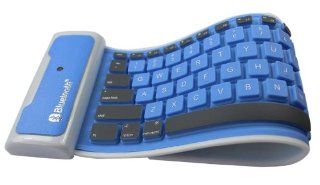 FOM Portable Wireless Bluetooth Foldable Silicone Waterproof Keyboard for ipad 2/3   Blue from U.S.A.: Computers & Accessories