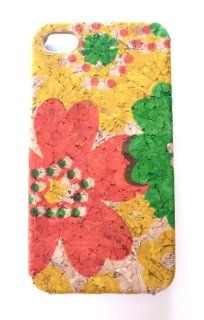 Spring Flower Design Natural Wood Cork Phone Cover Back Case For Apple iPhone 4 / 4S (AT&T, Sprint, Verizon Wireless, Virgin Mobile, Cricket): Cell Phones & Accessories