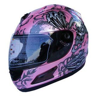 DOT Full Face Motorcycle Sports Bike Helmet Monster 160 Pink (L): Automotive