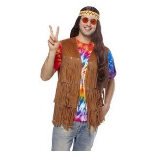 60s Hippie Fringe Vest (male) Adult Costume Accessory Size 46 50 X Large (XL): Clothing