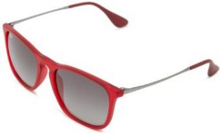 Ray Ban 0RB4187 898/11 Square Sunglasses,Rubber Transparent Red,54 mm Ray Ban Clothing