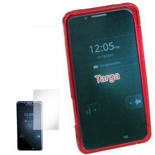 Red Gel Skin Case Cover For Motorola XT875 Targa + Screen Protector: Cell Phones & Accessories