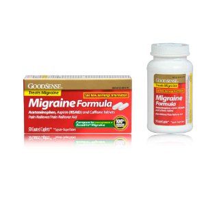 Good Sense Migraine Formula Caplets, Acetaminophen, Asprin (NSAID) and Caffeine Tablets, 24 count: Health & Personal Care