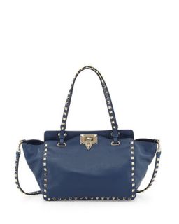 Rockstud Mini Tote Bag, Navy Blue   Valentino