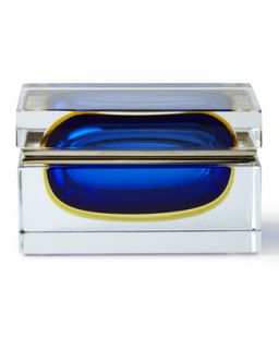 Murano Glass Jewelry Box, Blue