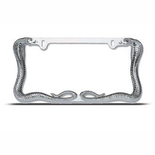 Triple Metal Snake Cobra License Plate Frame Tag Holder: Automotive