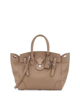 Soft Ricky 33 Soft Calfskin Satchel Bag , Taupe   Ralph Lauren