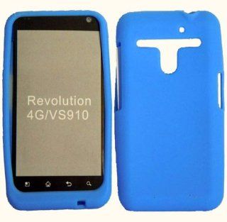 Blue Silicone Jelly Skin Case Cover for LG Esteem MS910: Cell Phones & Accessories
