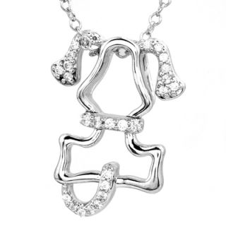ASPCA® Tender Voices™ 1/8 CT. T.W. Diamond Dog Pendant in Sterling