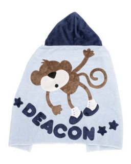 Blue Hanging Around Hooded Towel, Personalized   Boogie Baby