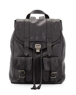 PS1 Large Double Pocket Backpack, Black   Proenza Schouler