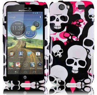 For Motorola Atrix 3 MB886 Atrix HD Hard Design Cover Case Pink Falling Skull: Cell Phones & Accessories