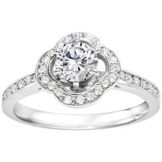 Promise Ring Set with Diamonds G H I2 I3 mounted in Sterling Silver (0.913 ct. twt.) Jewelry