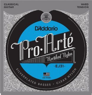 D'Addario EJ31 Classics Rectified Classical Guitar Strings, Hard Tension Musical Instruments